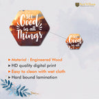 Artvibes See Good In All Things Hexagon Shape MDF Wooden Wall Decor Items | Quotes Decor Item | Wall Poster | Office Decor | Wall Art Print | Inspirational quotes | Gift Items (WPS_204NN), Set of 13
