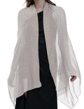 Shawls and Wraps for Evening Dresses Wedding Shiny Scarf Light Gray
