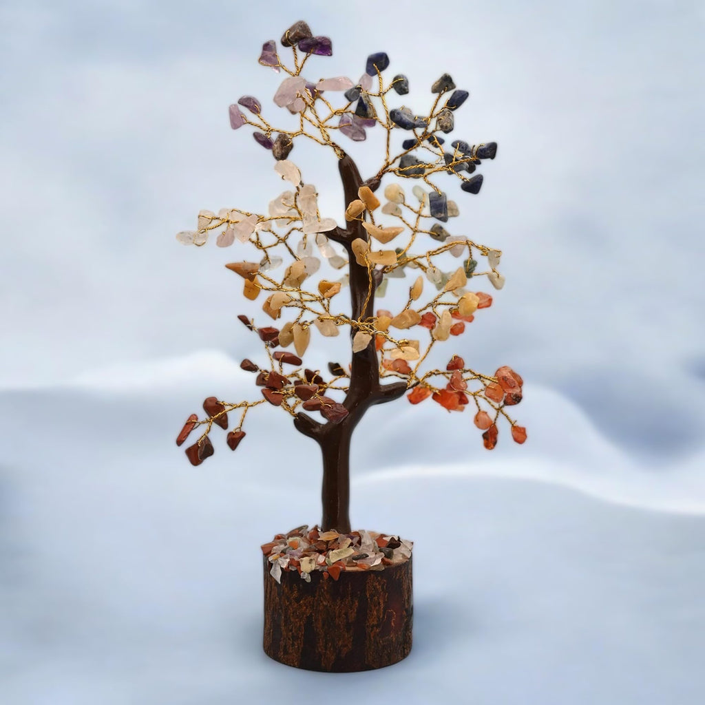 KariGhar® Seven Chakra Natural Healing Feng Shui Crystal Bonsai Tree for Home | Office | Gifting & Decor GD0001 (150 Beads)