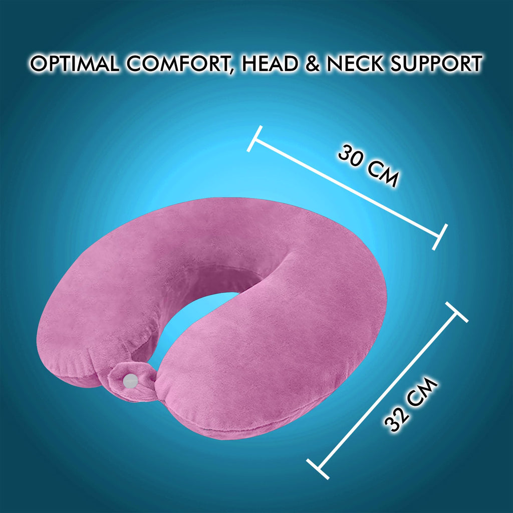 Travel Pillow Inflatable [UPGRADED] Portable Head Neck Rest Pillow for Airplane Ergonomic Design Flight Pillow for Office Napping Airline Traveling Bus Car Train Camping-Free Eye Mask&Earplug Included