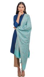 Naureen Women Faux Pashmina Kani Stole with Floral Motifs and Zari Accents, Soft and Lightweight, For Summer and Winter, 28x80 inch