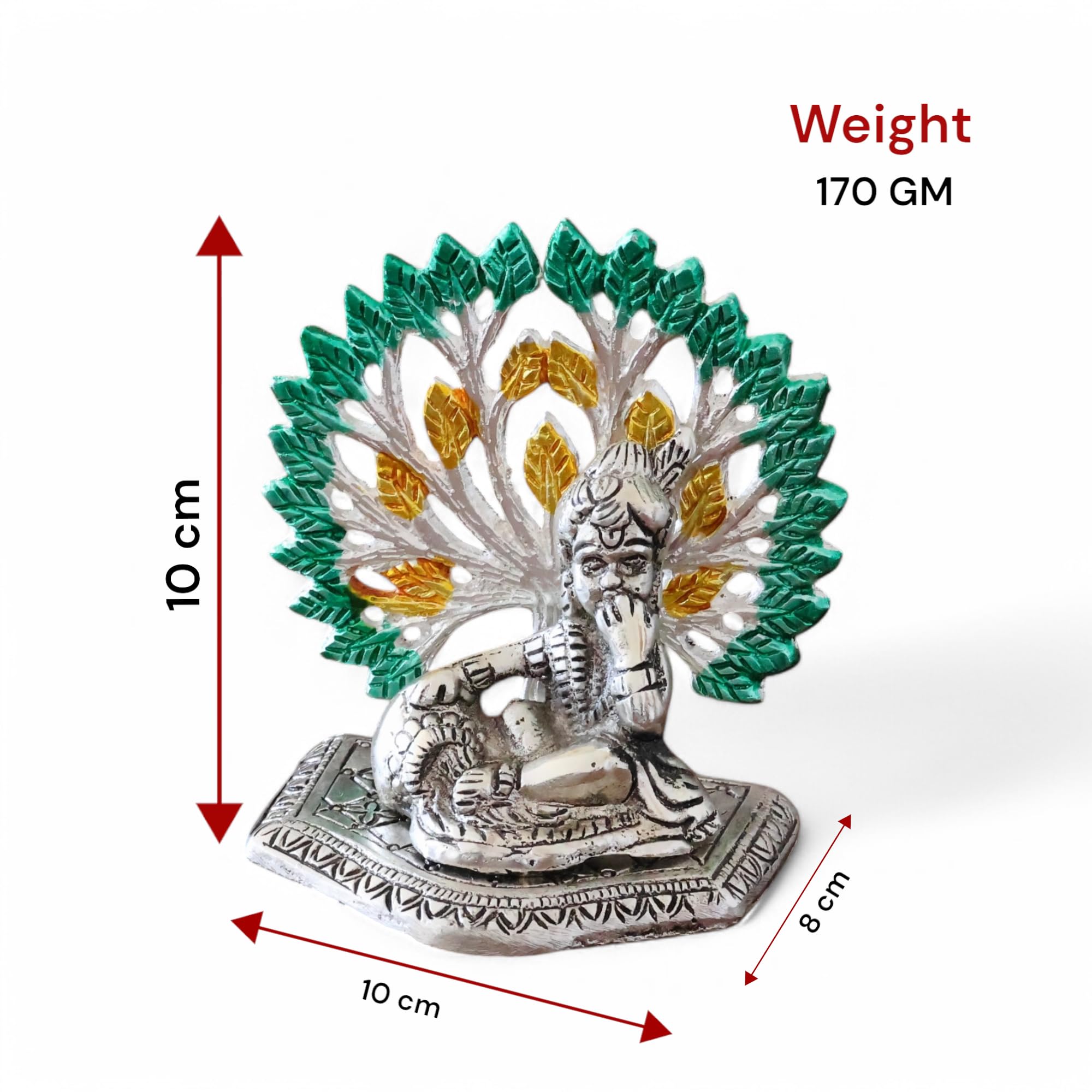 KridayKraft Elegant Matki Krishna Murti – Divine Matki Krishna Idol for Home & Office Décor, Intricately Designed Pooja Statue & Spiritual Showpiece for Living Room, Bedroom, Temple (Silver)