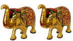 Prince Home Decor & Gifts Multi Coloured Metal Elephant Pair for Showpiece- Enhance Your Home As Well As Office Décor- Beautifully Hand Crafted & Hand Carved Item (Standard)