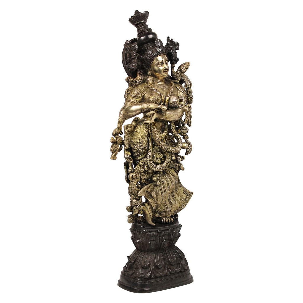 SVARUP Brass Radha Murti in Multicolor Height 29 Inch