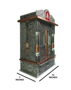 Suhanika Crafters Wood Aluminium and Copper Oxidized Home Temple (L-12, B-7 inches