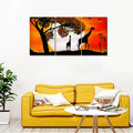 VIBECRAFTS 3 Pieces Giraffe Under A Tree In Sunset Canvas Wall Painting Fitted With Wooden Frame For Home | Office | Living Room | Gifts(PTVC3Pcs3_11504)