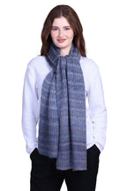 513 Women's Acrylic Woolen Tie & Dye Texture Self Design Casual Warm Winter Wear Muffler Scarf Stole Blue