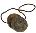 Artvarko Brass Tibetan Hand Manjira with Leather Chords Antique Finish 3