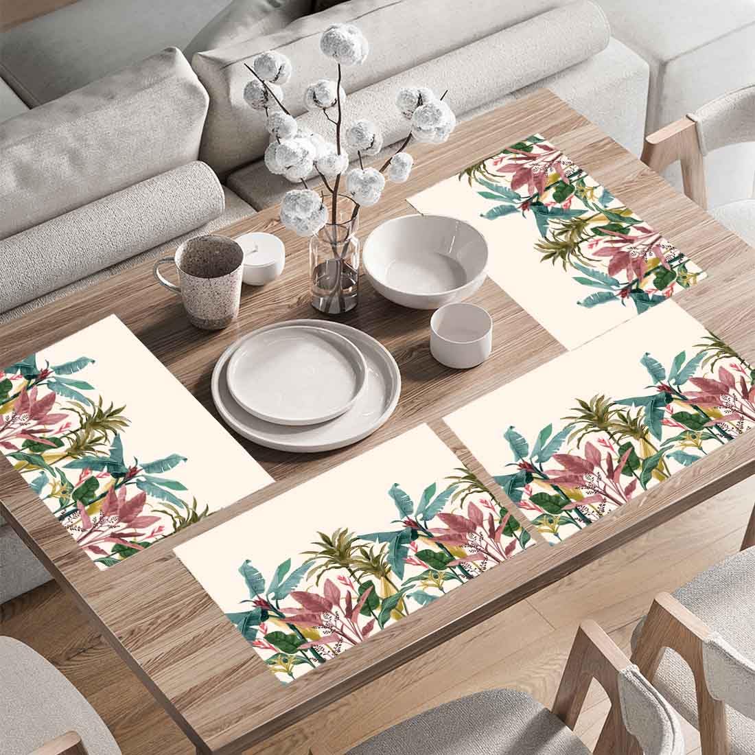 FURNISHYA Dining Table Mats Set of 4 Washable Table Mats for Dining Table Durable & Decorative Placemats for 4 Seater Dining Table Home & Kitchen Table Décor 13 X 18 inch Kafalo