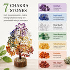 HEEZOX Seven Chakra Crystal Tree,200 Beads,Multicolor