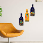 Artvibes African Warli Art Decorative Wall Hanging Wooden Art | Graphic Artwork | Wall Illustrations | Office Decor | Wall Art Print | Aesthetic Wall Art | Gift Items (WH_9506N), Set of 3