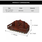 The Divine Tales Traditional Balcony Style Wooden Mandir Wall Mounted Pooja Mandir for Home Wooden Temple with Om Design Golden Bells Railing Prayer Shelf for Home Office Housewarming Gift 8 Inch