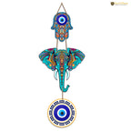 Artvibes Designer Elephant Wooden Wall Hanging For Luck Properity For Home Decoration | Livingroom | Spiritual Decor Items | Wall Illustrations | Ethnic Wall Decor | Wall Art Print (WH_8506N)