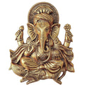 Prince Home Decor & Gifts Metal Ganesh Idol Statue Wall Hanging for Home Décor (Gold, 25.5 X 21.5 x 3 cm).