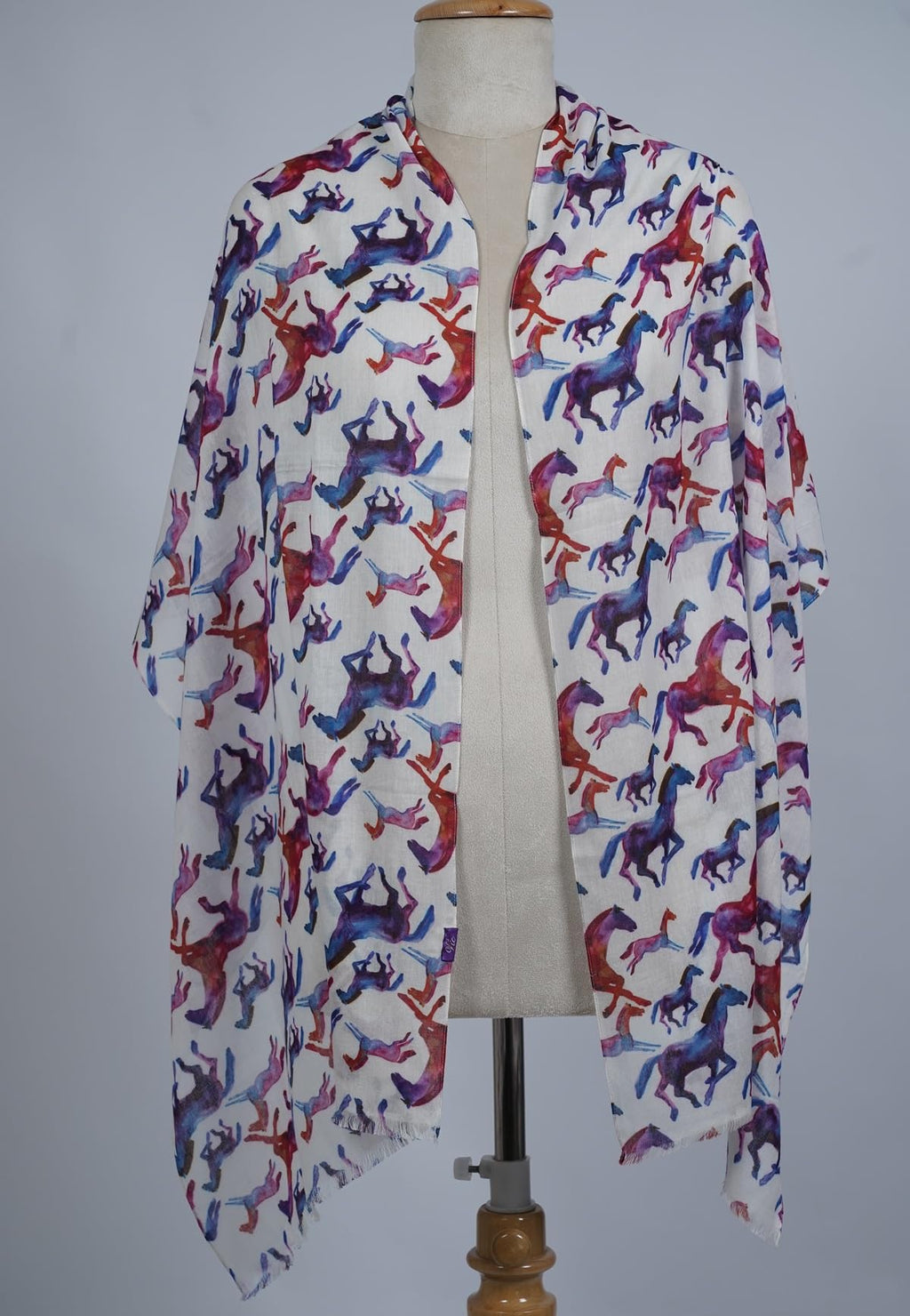 VIC Cotton Modal Digital Print Scarf for Women | Digital Print Designer Stole | Soft Lightweight Luxury Wrap | Premium Cotton Modal Blend | 55 x 170 cm | VIC-SM-DP5517 (watercolor horse)