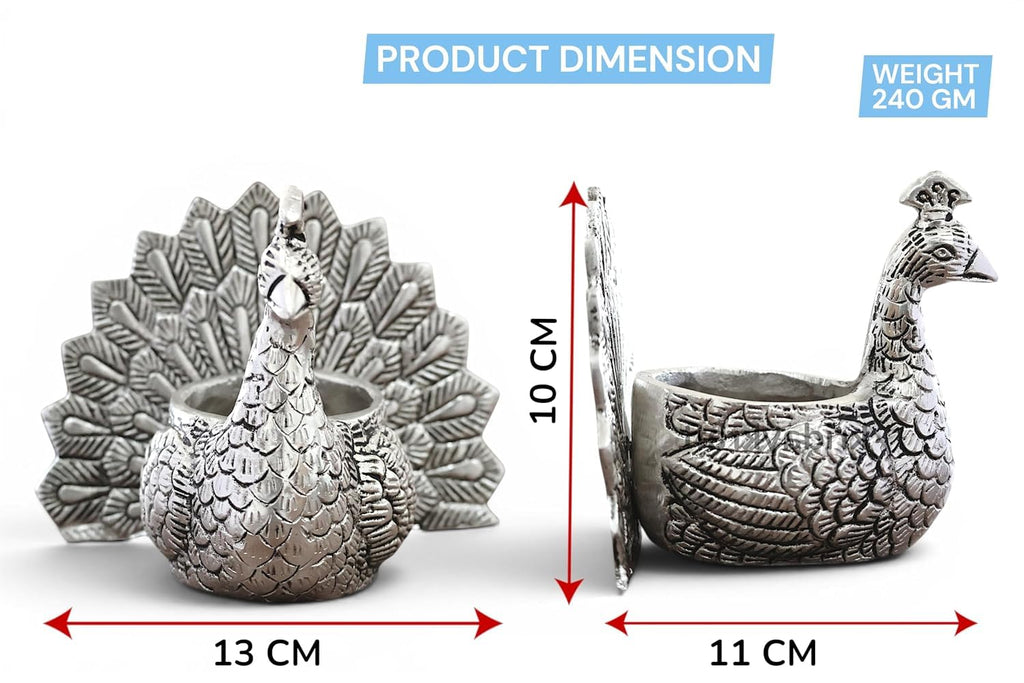 KridayKraft Designed with a Versatile Central Cavity, This Peacock Serves as a Stunning tealight Candle Holder, a mini Indoor Planter, a Unique Pen Stand, or a Sophisticated Vanity Organizer.
