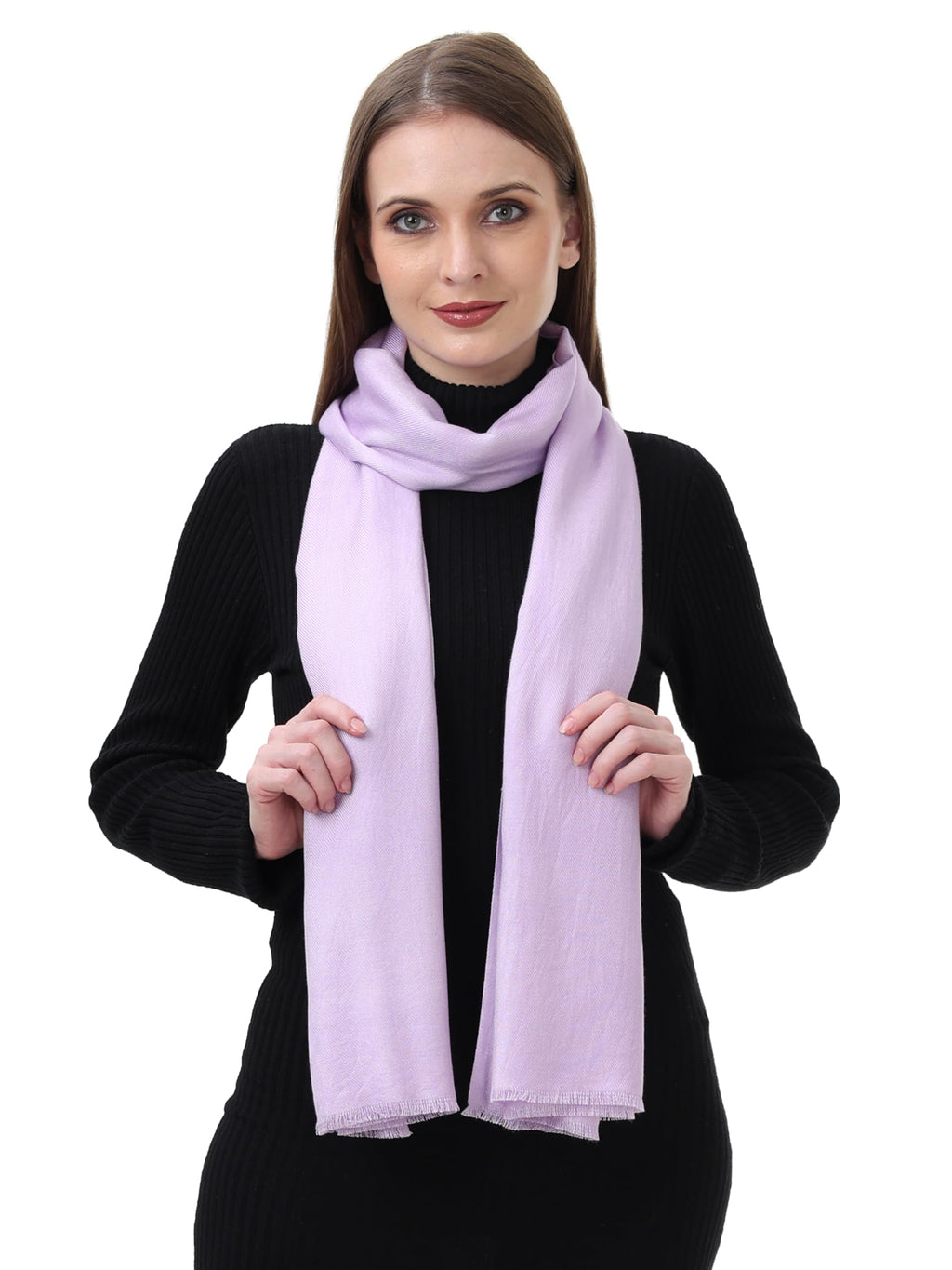 EH Viscose Pashmina Scarf For Women, Twill Weave, Thick, Solid Color Wraps, All Weather, Large, Warm, Very Soft Pashmina Feel Scarves (LAVENDER), (Female), Blue
