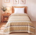 VAS COLLECTIONS Cotton AC Blanket for Single Bed, 147x230 cm | Reversible Lightweight All Season Comforter | Soft Breathable Skin-Friendly Blanket for Bedroom Use (Cream White) Kafalo
