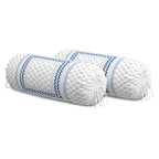 BLOCKS OF INDIA Cotton Hand Block Printed Bolster Cover | Booster Cover with Drawstring | Round Long Pillow Cover for Bed | Dewan Pillow Cover Set 16 X 32 | Set of 2 (Blue BUTI)