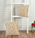 DECOMIZER Jacquard Geomteric Cushion Covers 24 Inch X 24 Inch Set Of 2 Ethnic Motifs 240 TC Cushion Covers,Design- Bricks,Color- Beige
