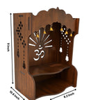 HOMEWEY DECOR Wooden Home Temple Handcrafted Support Heavy Idols Luxurious Finish Pooja Mandir for Home and Office Wall Mount for Room (Design2)
