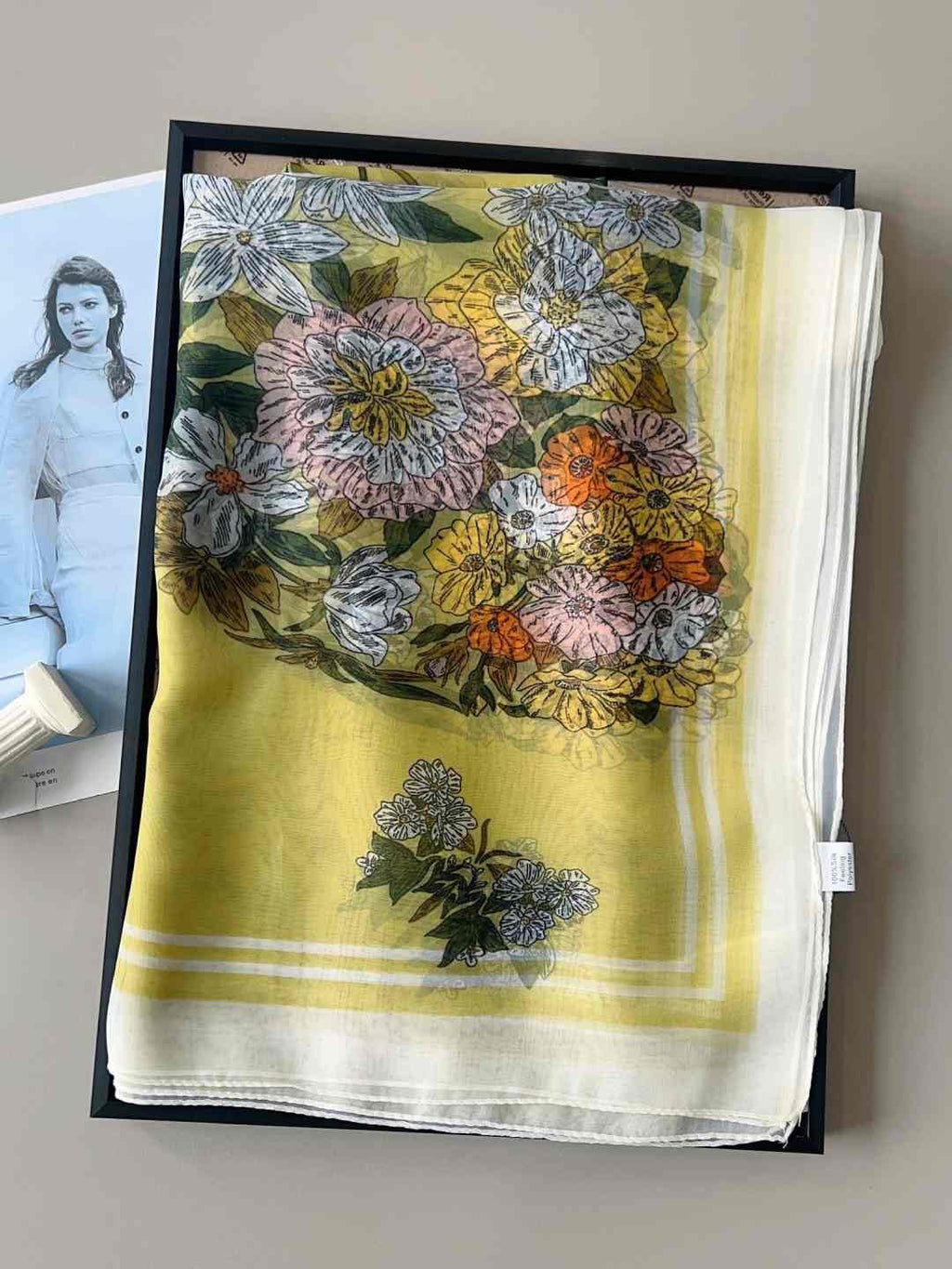CrossKulture Scarf Stole for Women - 185 x 135 cm Chiffon Scarf with Floral Print | Lightweight Soft Stole for Girls | Satin Feel Neck Wrap | Women Accessory (Colour33)
