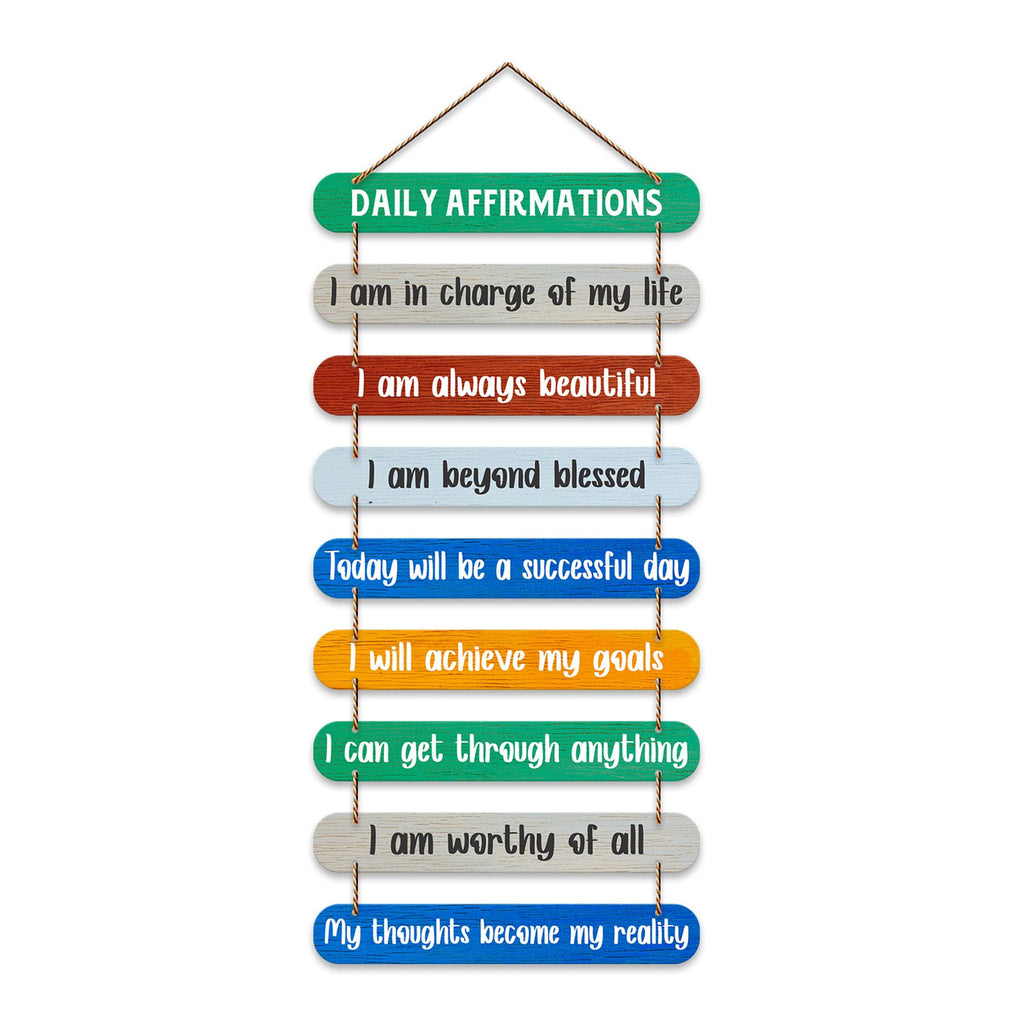 Artvibes Daily Affirmations Printed Wooden Wall Hanging For Living Room | Office | Quotes Decor Item | Wall Poster | Office Decor | Wall Art Print | Inspirational quotes | Gift Items (WH_9315N)