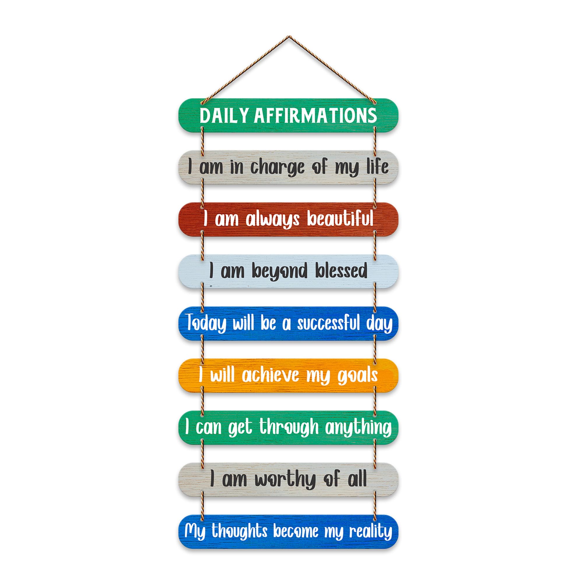 Artvibes Daily Affirmations Printed Wooden Wall Hanging For Living Room | Office | Quotes Decor Item | Wall Poster | Office Decor | Wall Art Print | Inspirational quotes | Gift Items (WH_9315N)