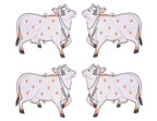 NNJ GROUP Pichwai Cow Design MDF Cutout for Diwali | Dussehra | Rangoli | Pooja | Festival Gift | Wedding Decorations (6 Pair) (12 Cow)