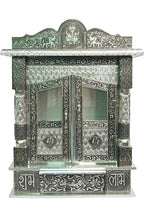 Pooja Temple for Home X Large Size | Modern Wooden Mandir for Pooja Room with Oxidised Design | Premium Puja Ghar Dev Ghar Mandap for Home Office Prayer Room | Handcrafted Wooden Temple