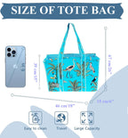 Rastogi Handicrafts Quilted Cotton Women Beautiful Printed Grocery Shopping Bag, Shoulder Bag, Tote Bag, Travel Bags, Turquoise, 18X6X15 Inch