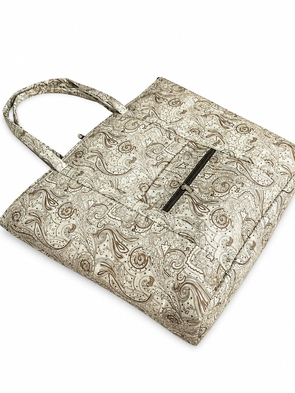 SIVIBAG Foldable Waterproof Travel Tote Bag for Women | Lightweight Large Capacity Shoulder Gym Bag & Sports Bag with Zipper Pocket | Stylish College, Office & Daily Use Shopping Bag (Paisley)