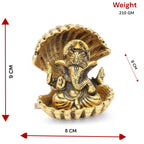 KridayKraft Aluminium Gold Plated Ganesha ji in Sheep Showpiece (Standard size)