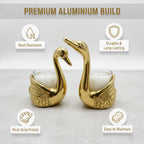 RUNARA Swan Showpiece Tea Light Candle Holder | Love Birds for Good Luck | Home Decor Item | Anniversary & Wedding Gift for Couple | Candle Not Included | Gold