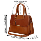 RICHSIGN LEATHER ACCESSORIES Full-Grain Natural Cro Leather Top-Handle satchel Tote Handbags & Shoulder Sling Bags For Women Office Branded Stylish Latest Size- L-13 X H-10 x W- 5 Inch