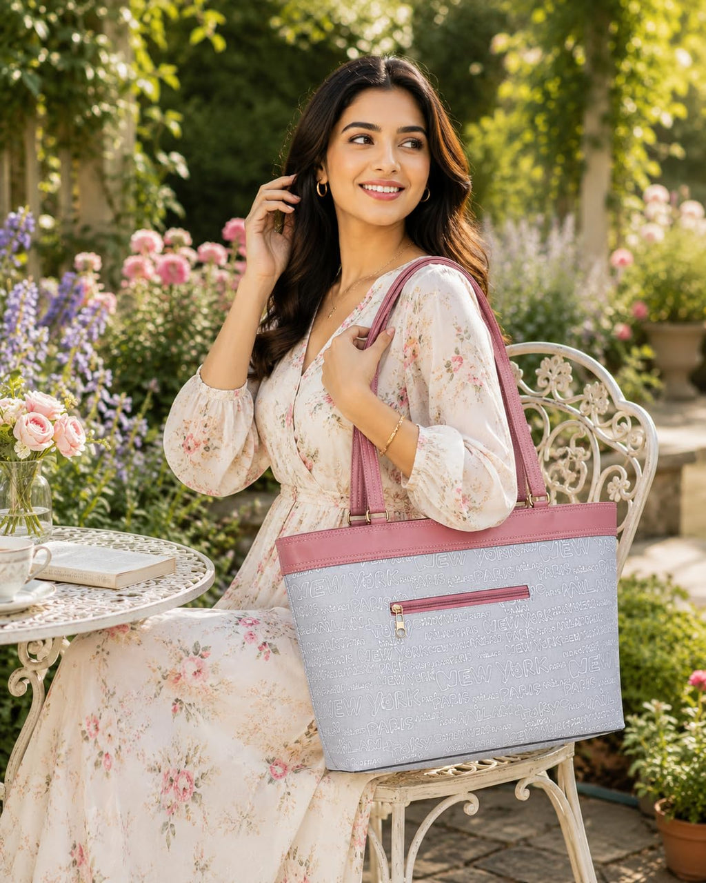 OPULLENT Large Capacity Tote Bag For Women (Pink)