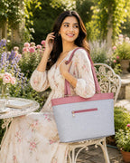 OPULLENT Large Capacity Tote Bag For Women (Pink)
