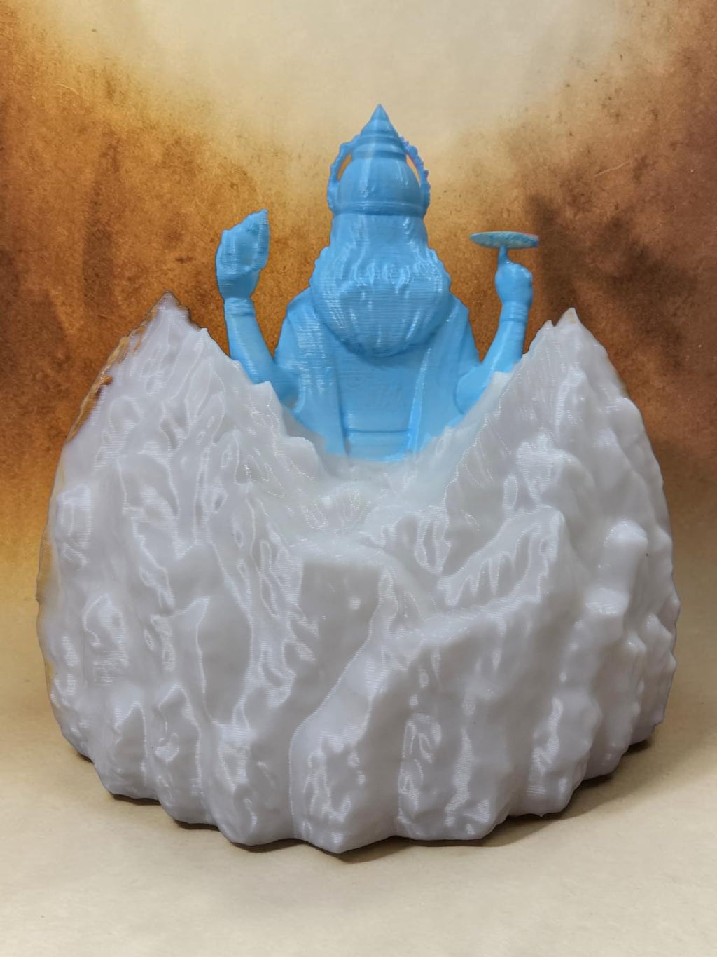 DevaDarshan - Badrinath Temple with Lord Vishnu Miniature Statue | Badrinath Dham Mandir Model | Narayan Bhagwan Religious Showpiece for Home Decor, Pooja Room & Spiritual Gifts