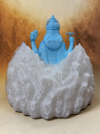 DevaDarshan - Badrinath Temple with Lord Vishnu Miniature Statue | Badrinath Dham Mandir Model | Narayan Bhagwan Religious Showpiece for Home Decor, Pooja Room & Spiritual Gifts