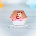 UPAHARAM Customized Acrylic Car Dash Plaque | 5mm Thick Car Dashboard with Your Custom Photo, Size: 10 * 11 * 3 inches| HD UV Printing Customized Photo Frame | Car Accessories Gift (Hexagonal)