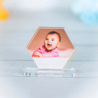 UPAHARAM Customized Acrylic Car Dash Plaque | 5mm Thick Car Dashboard with Your Custom Photo, Size: 10 * 11 * 3 inches| HD UV Printing Customized Photo Frame | Car Accessories Gift (Hexagonal)