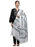 Exotic India Women's Shawl (SRB91_White_7.0 x 3.8 ft)