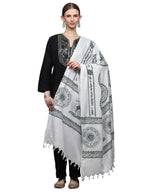 Exotic India Women's Shawl (SRB91_White_7.0 x 3.8 ft)