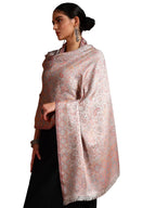 Pashmoda Women Chandni Kaani Stole, Authentic Kashmiri Luxury Pashmina Style Shawl, Stole, (Size 28x80 Inches, White Color) MAVST07