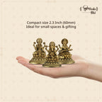 Shilpkala 2.3 Inch Brass Ultra Fine Ganesh, Laxmi & Saraswati Ji Brass Idol (Statue, Murti) for Table, Home & Office Decor, Worship & Gift