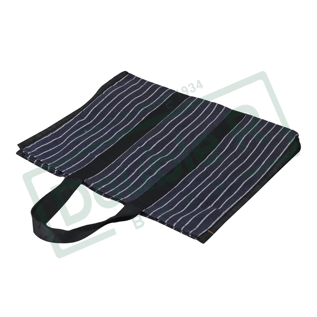 DOUBLE R BAGS Big Eco Cotton Canvas Shopping Bags for Carry Milk Grocery fruits Vegetable with Reinforced Handles jhola Bag - Kitchen Essential (17x8.5x14-inches) (Navy, Pack of 2)