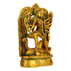 ARTVARKO Brass Kali Maa Murti | Maha Kali Ten Arms Mahakali Kalika Maa Statue Sculpture Idol Murti Decor (Height 6.5 Inches Weight 1.5 Kg)
