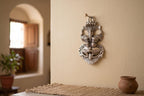 KridayKraft Metal Nazar Battu with Naag Ganesha for Nazar Suraksha (Evil Eye), Suraksha Kawach Mask for Home, Office, Wall & Door Hanging Decor Accessories, Vastu Showpiece (Silver)