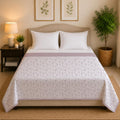 Linen Home Reversible Dohar Double Size Floral Mauve Kafalo