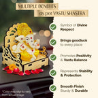 Gifora Mini Wooden Singhasan with Ganesh Idol for Car Dashboard, Small Temple Throne for Home & Office Desk, Ganpati Idol for Gift, Pooja Singhasan for Housewarming & Festive Decor (D2)